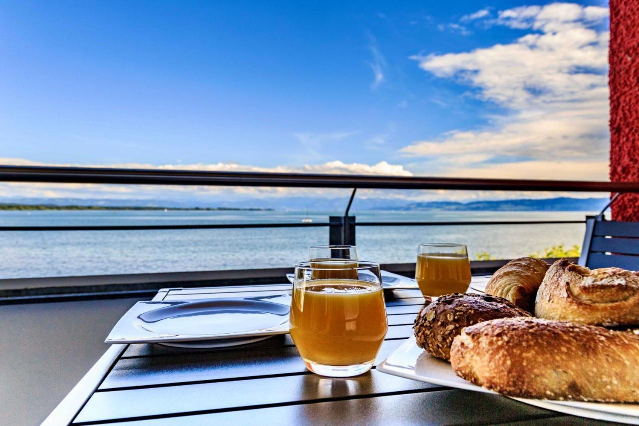 Auszeit Apartment Lakeside Mit Privatstrand Friedrichshafen Bagian luar foto
